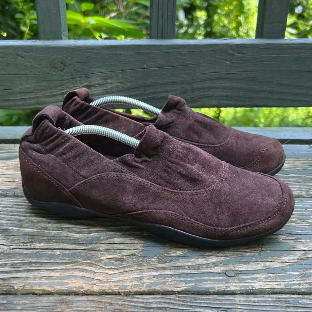 Dansko Brown Suede Slip Ons Shoes Size 41 Women’s 10.5-11 Black Soles 2709450200